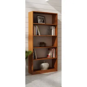 Albee Bookcase Anthracite/Artisan Oak / (5 Shelves) 182 cm H x 80 cm W x 32 cm D