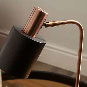 Black and Copper Metal Table Lamp