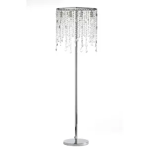 Luminosa Laila Crystal Glass Floor Lamp, Chrome