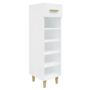 Berkfield Shoe Cabinet White 30x35x105 cm Engineered Wood