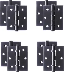 75mm 3" Matt Black Ball Bearing Hinges for Internal Doors, 75mm (3 Inch) Timber Door Hinge, Golden Grace (4pair)