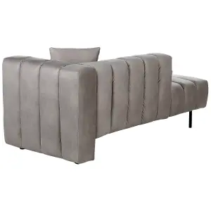 Right Hand Velvet Chaise Lounge Taupe LANNILS