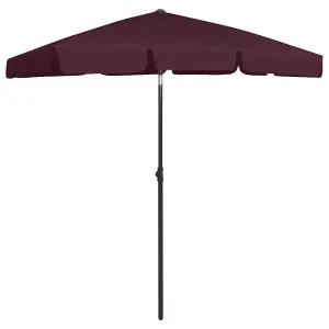 Berkfield Beach Umbrella Bordeaux Red 180x120 cm