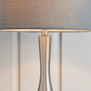 Anson Lighting Leahurst Table light finished in Satin nickel plate and grey fabric