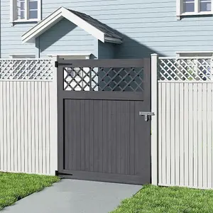 120cm W x 2.3cm D x 150cm H Grey Rhombus Garden Wood Fence Gate, Assembly Required Wooden Door