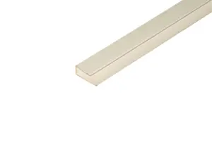 White Polyvinyl chloride (PVC) L-shaped Finishing profile, (L)1m (W)14mm (D)6mm (T)1mm