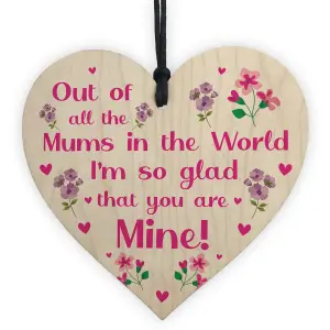 Novelty Gift For Mum On Mothers Day Birthday Thank You Gift For Her Wood Heart