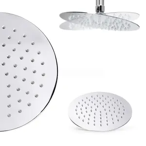 ENKI Chrome Round Ultra Slim Stainless Steel Shower Head 200mm