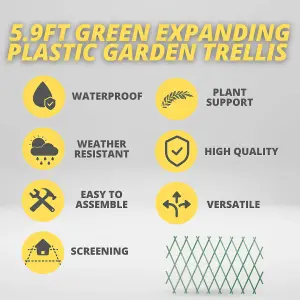 Expanding Garden Trellis Plastic Green