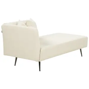 Left Hand Boucle Chaise Lounge White RIOM