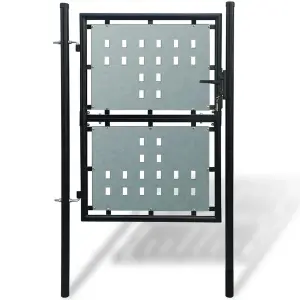 Berkfield Black Single Door Fence Gate 100 x 200 cm