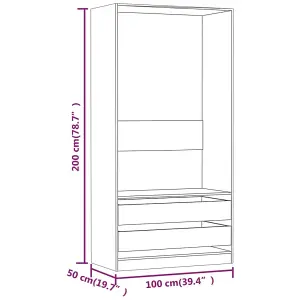 Wardrobe Brown Oak 100x50x200 cm Engineered Wood