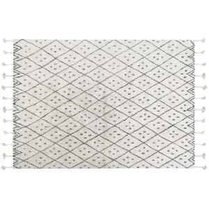 Cotton Area Rug 160 x 230 cm Black and White AGADIR