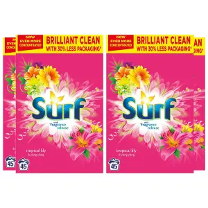 Surf Tropical Lily & Ylang-Ylang Laundry Powder 2.25kg, 180 Washes, 4Pk