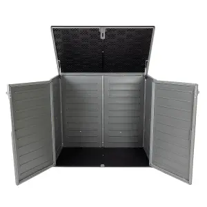 1170L Outdoor Garden Storage Cabinet - Grey and Black