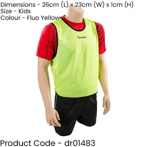 4-9 Years Kids Lightweight Sports Training Bib - YELLOW - Plain Football Vest