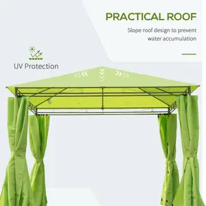 Outsunny 3x3m Garden Metal Gazebo Marquee Patio Party Tent Canopy Shelter