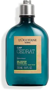 L'occitane Homme Cap Cedrat 2 in 1 Shampoo & Shower Gel 250Ml | Zesty & Aquatic Scent | Vegan & 99% Readily Biodegradable | Luxury & Clean Men's