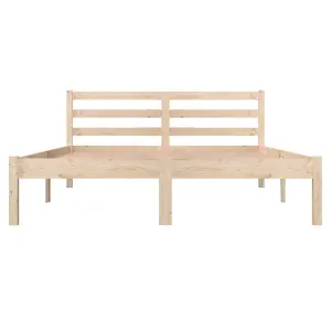 vidaXL Bed Frame Solid Wood Pine 135x190 cm Double