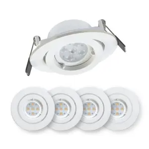 GU10 LED DOWNLIGHT KIT PK4 - WHITE