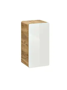 Small Bathroom Cabinet Wall 350mm Slim Storage Unit Compact Cupboard White Gloss / Oak Aruba