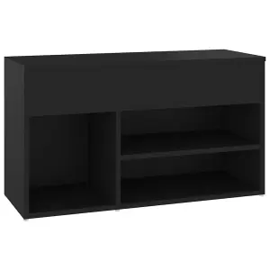 Berkfield Shoe Bench Black 80x30x45 cm Engineered Wood