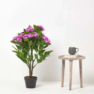 Homescapes Lilac Hydrangea Artificial Plant with Pot, 85 cm