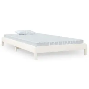 Berkfield Stack Bed White 100x200 cm Solid Wood Pine