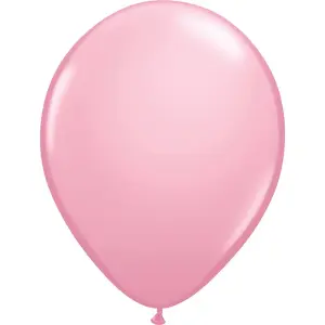 Globos Latex Plain Balloons (Pack of 100) Pink (12in)