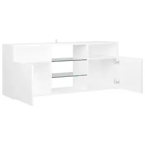 Berkfield TV Cabinet with LED Lights White 120x30x50 cm