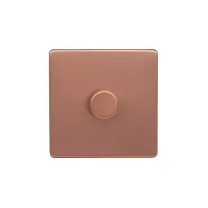 Lieber Brushed Copper 1 Gang 2 Way Intelligent Dimmer 100W LED (250w Halogen/Incandescent)