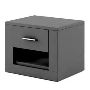 Sleek Grey Bedside Cabinet for Modern Bedroom Storage