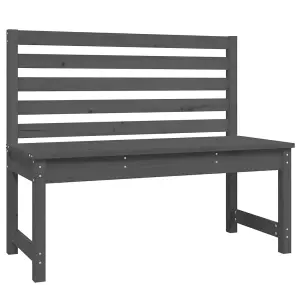 Berkfield Garden Bench Grey 109 cm Solid Wood Pine