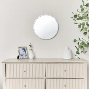 Melody Maison Round Silver Wall Mirror - 40cm x 40cm