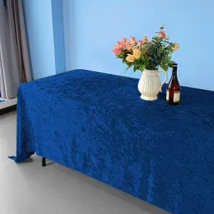 Diamond Velvet Rectangle Tablecloth, Royal Blue , 90 Inch x 156 Inch