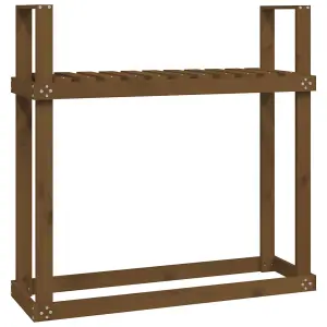 Berkfield Firewood Rack Honey Brown 110x35x108.5 cm Solid Wood Pine