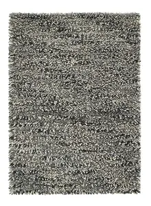 Shaggy Grey Wool Abstract Handmade Modern Easy to Clean Rug for Living Room and Bedroom-120cm X 170cm