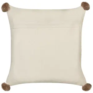 Set of 2 Cushions OBERONIA Cotton 45 x 45 cm Solid Beige