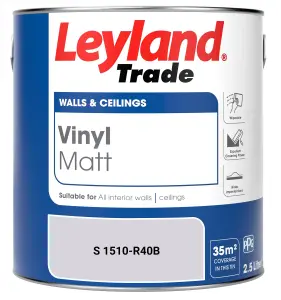 Leyland Trade Vinyl Matt Walls & Ceilings Emulsion Paint (S 1510-R40B) 2.5L