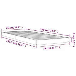 Bed Frame Solid Wood Brown / Small Single (2'6)