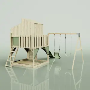 PolarPlay Kids Climbing Tower & Playhouse with Swing and Slide - Swing Jari Sage