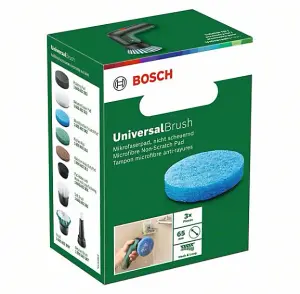 BOSCH Microfibre Non-Scratch Pad (3/Pack) (To Fit: Bosch UniversalBrush Cordless Cleaning Brush)