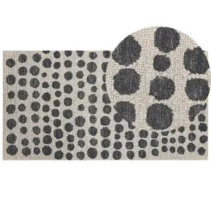 Wool Area Rug 80 x 150 cm Beige and Black HAVRAN