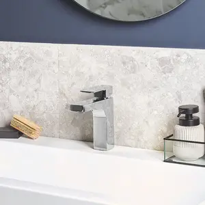 Saigo Bathroom Mono Basin Mixer Silver