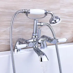 ENKI Downton Chrome Ceramic Lever Brass Bath Shower Mixer Tap BT0508