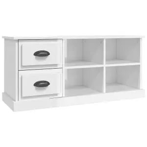 Berkfield TV Cabinet High Gloss White 102x35.5x47.5 cm Engineered Wood