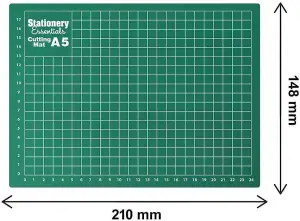 A5 Non-Slip Cutting Board with Surface for Arts & Crafts Easy Guided Line Paper Card Fabric Plastic for Professional Cutting Green