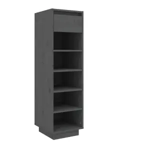 Shoe Cabinet Grey 30x34x105 cm Solid Wood Pine