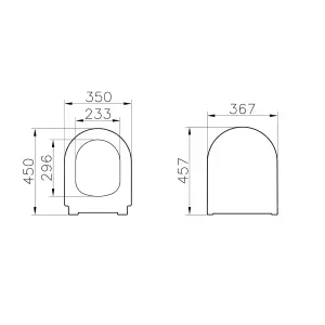 VitrA Koa White Slim Wall hung Round Toilet set with Soft close seat