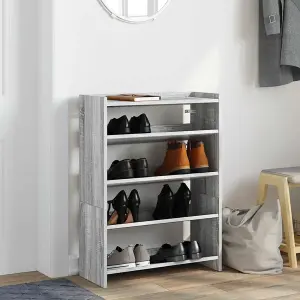 Berkfield Shoe Rack Grey Sonoma 80x25x61.5 cm Engineered Wood